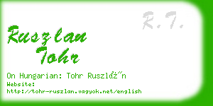 ruszlan tohr business card